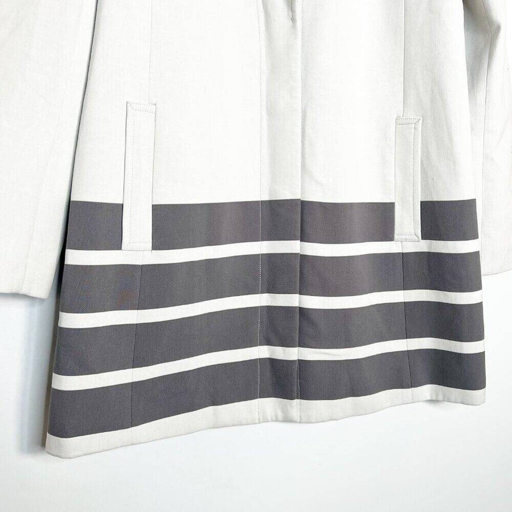 Halogen Cream & Grey Striped Jacket Coat - Picture 4 of 16